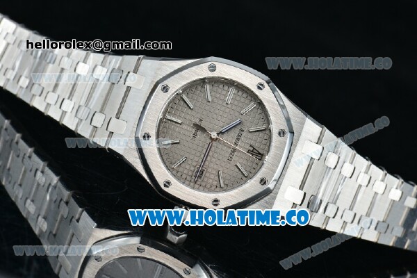 Audemars Piguet Royal Oak Swiss ETA 2824 Automatic Full Steel with Grey Dial and Stick Markers - 1:1 Origianl (ZF) - Click Image to Close